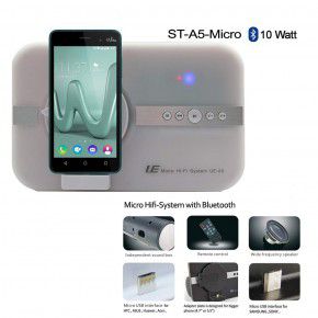 10 Watt stereo Musiksystem Micro USB & Bluetooth, Fernbedienung, Soundsystem weiß.